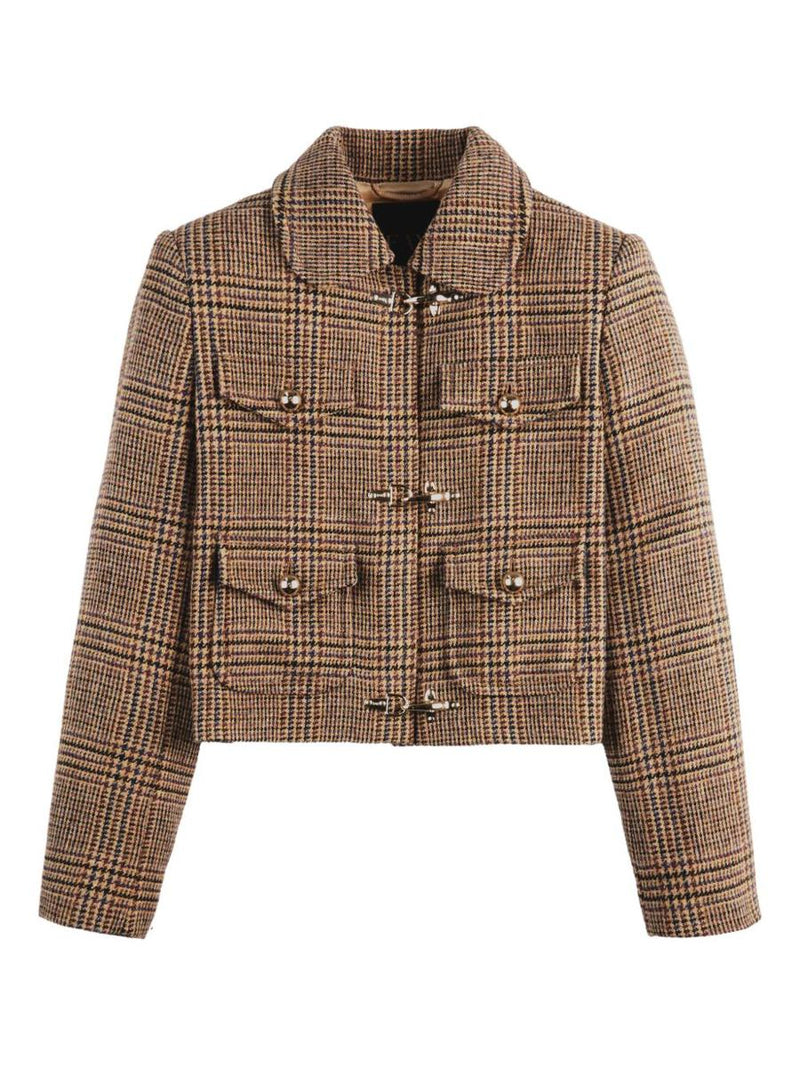 Fay 3 Ganci Jacket In Prince Of Wales Check Wool