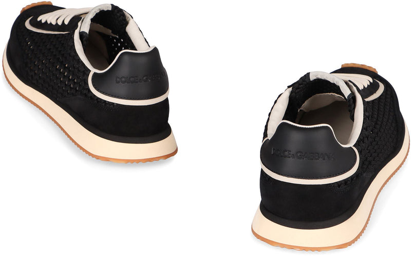 Dolce & Gabbana Leather And Fabric Low-Top Sneakers