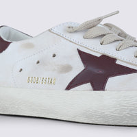 Golden Goose White And Red Leather Super Star Sneakers