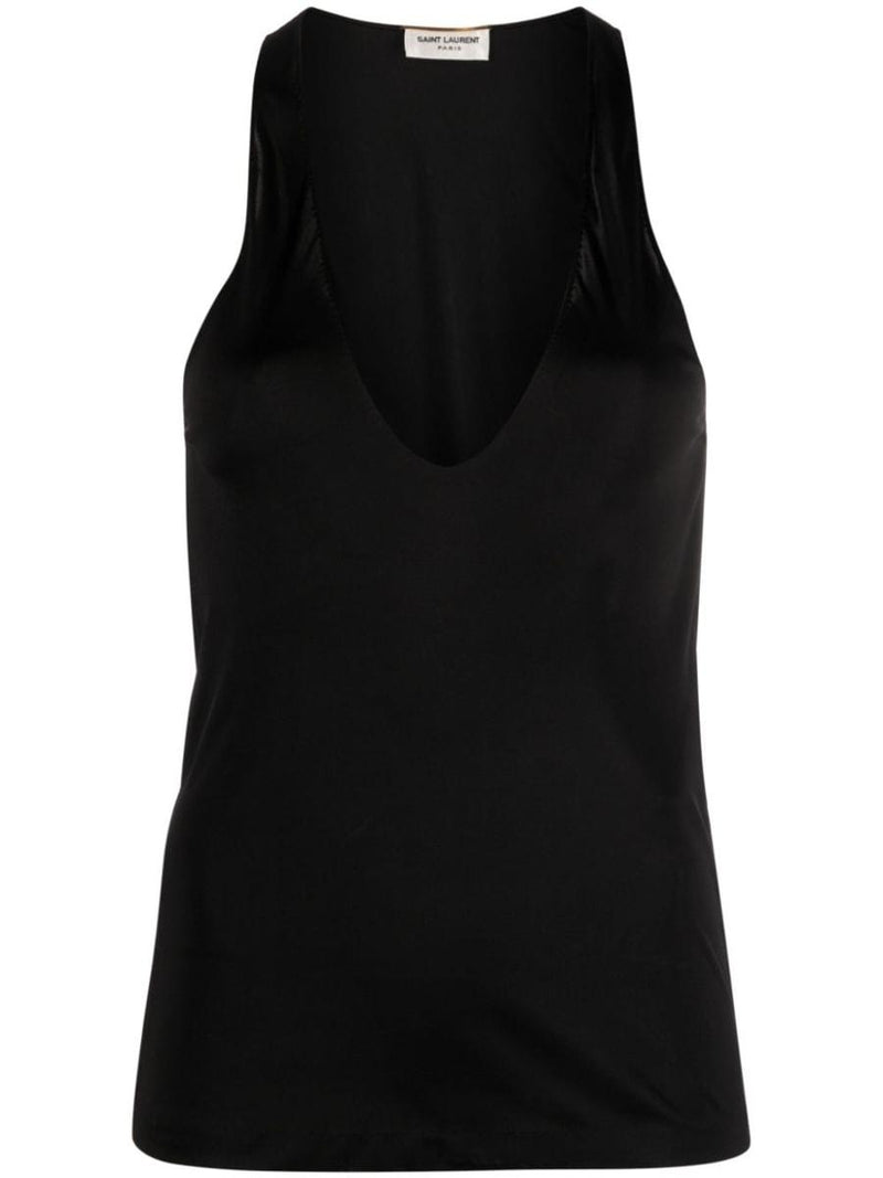 Saint Laurent Deep Neckline Jersey Top