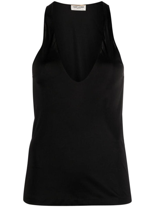 Saint Laurent Deep Neckline Jersey Top