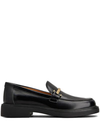 Tod'S Leather Loafers With Metal Bar Shoes