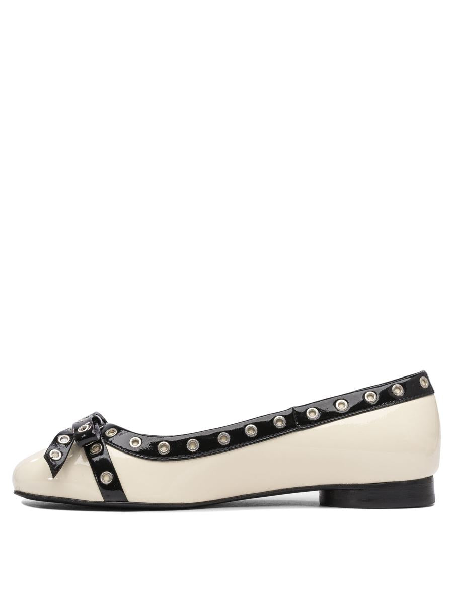 Ganni Eyelet Bow Ballet Flats