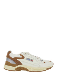 'Hyperway' Beige Low Top Sneakers With Logo Patch On Tongue And Side In Tech Fabric Man