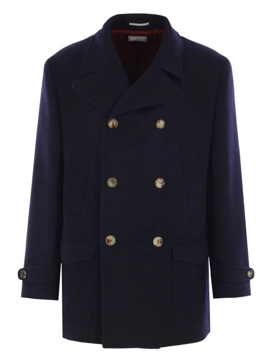Brunello Cucinelli Double-Breasted Wool Coat Clothing