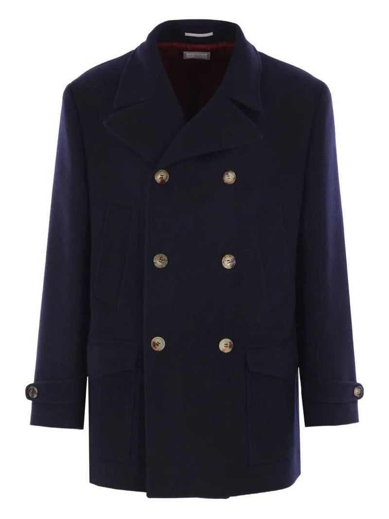 Brunello Cucinelli Double-Breasted Wool Coat Clothing