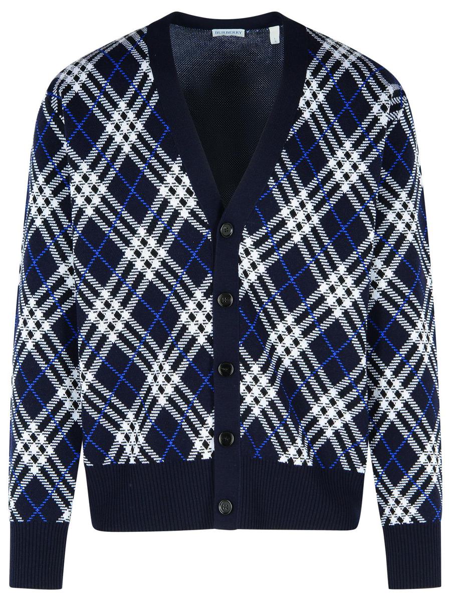 Burberry 'George' Blue Wool Cardigan