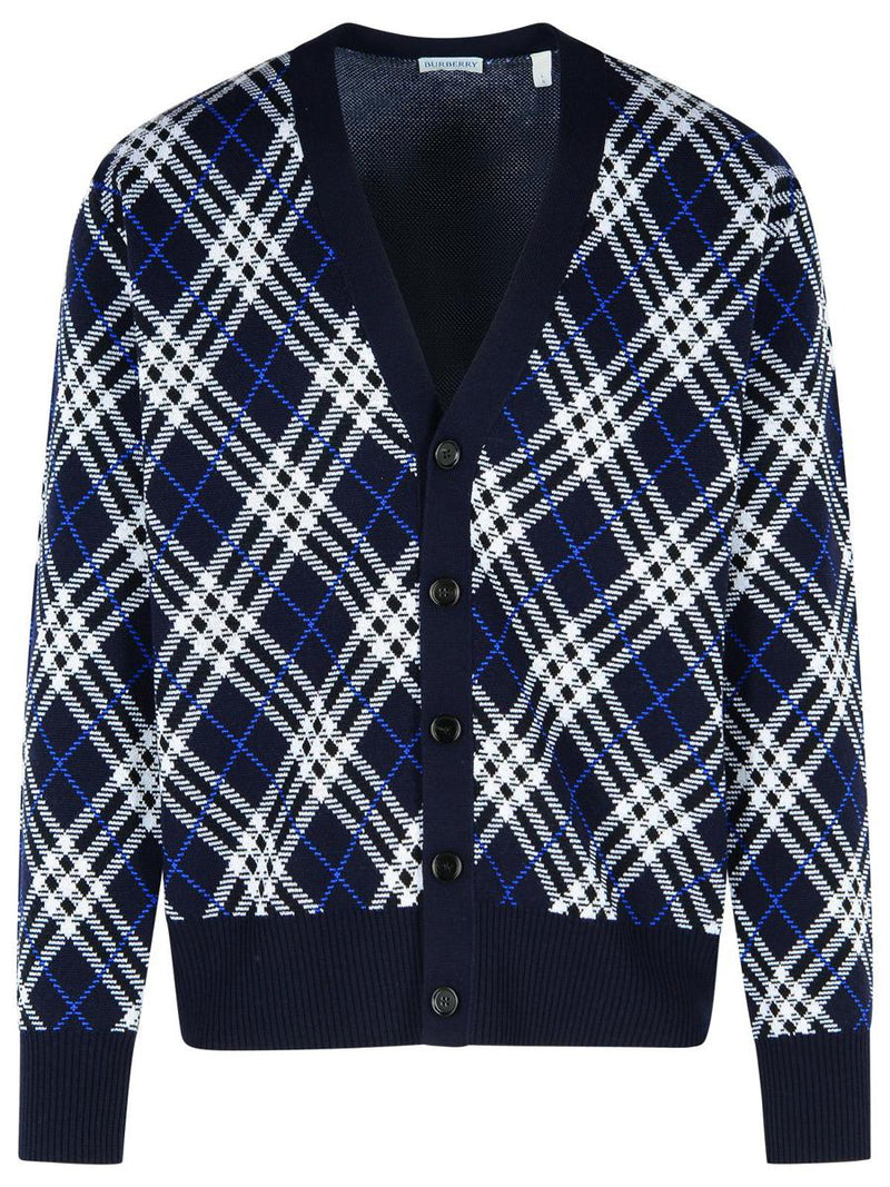 Burberry 'George' Blue Wool Cardigan
