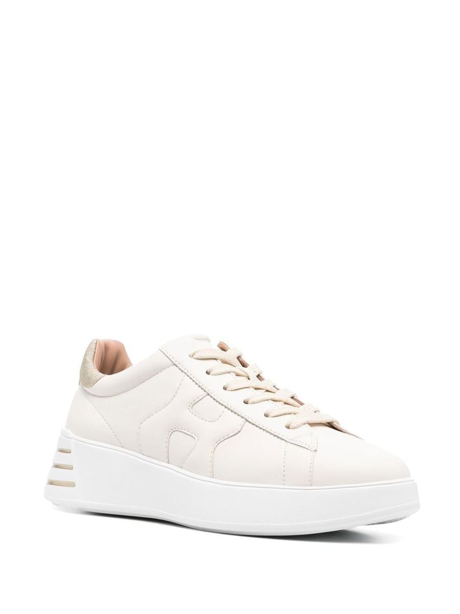 Hogan 'Rebel' Calf Leather Sneakers In Ivory