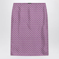 Gucci Pink Pencil Skirt With Horsebit Print