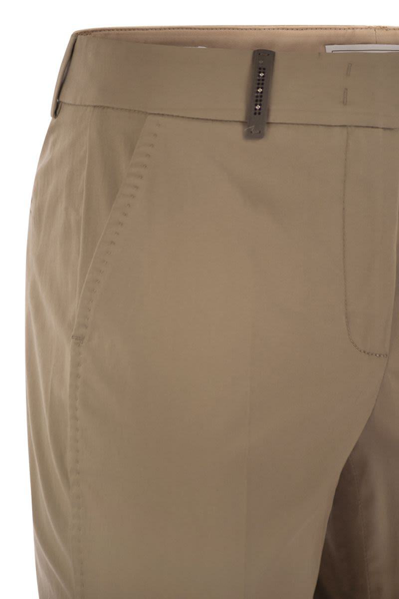 Peserico Light Cotton Satin Cigarette Trousers