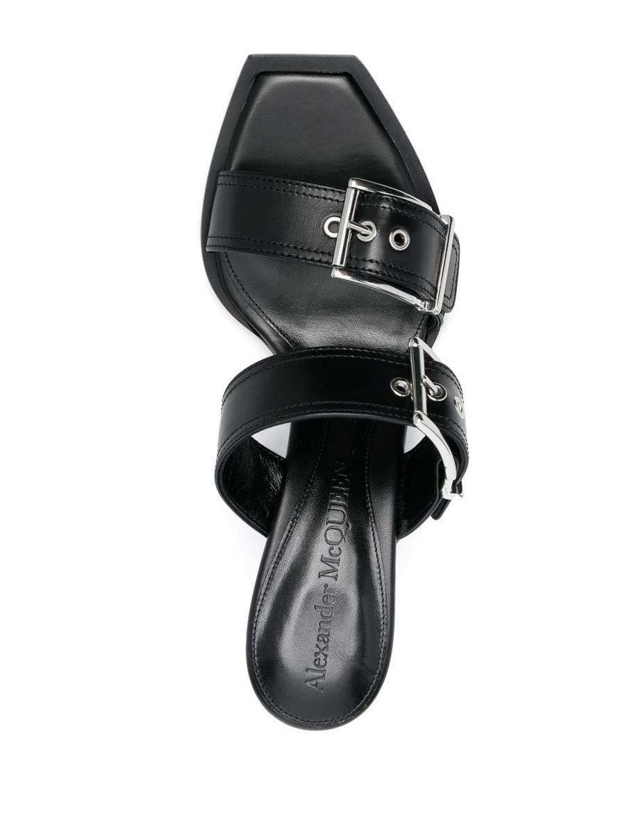 Alexander McQueen Buckled Leather Mules
