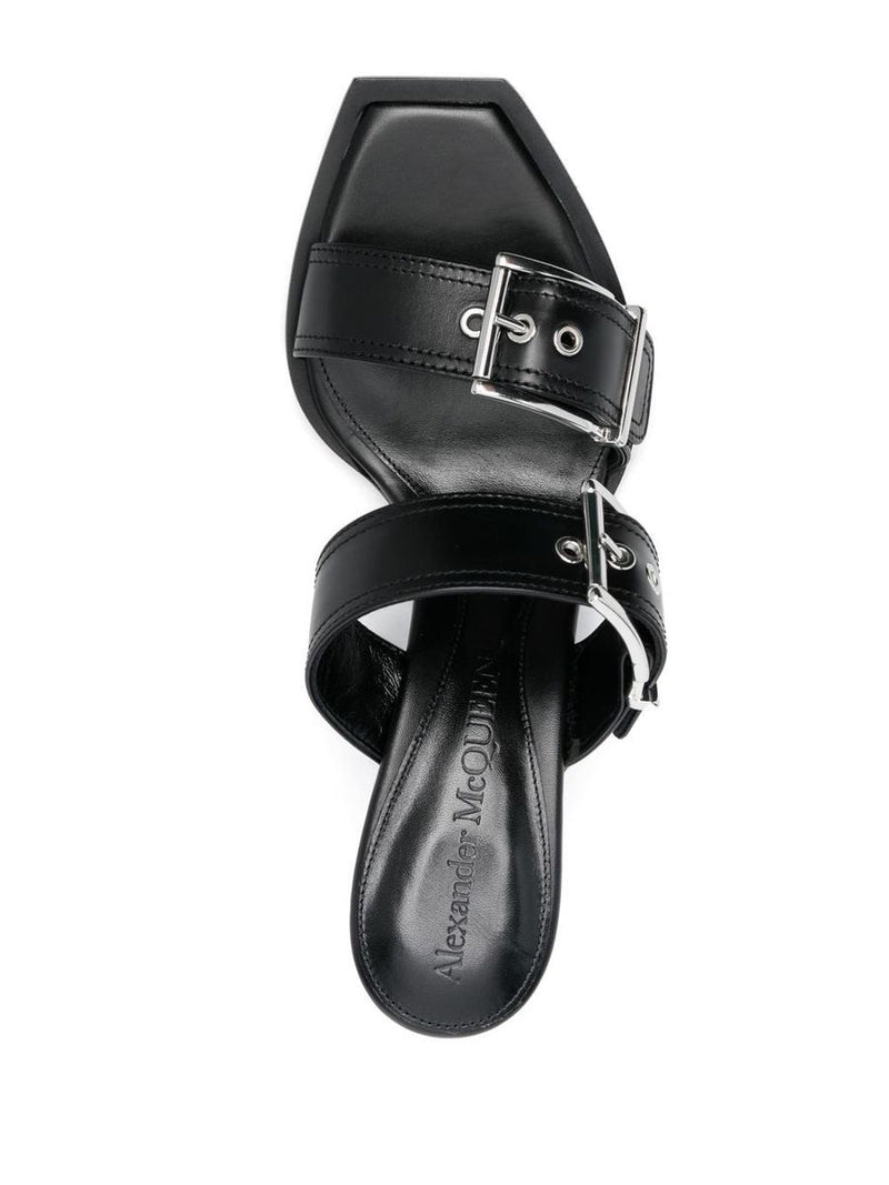 Alexander McQueen Buckled Leather Mules