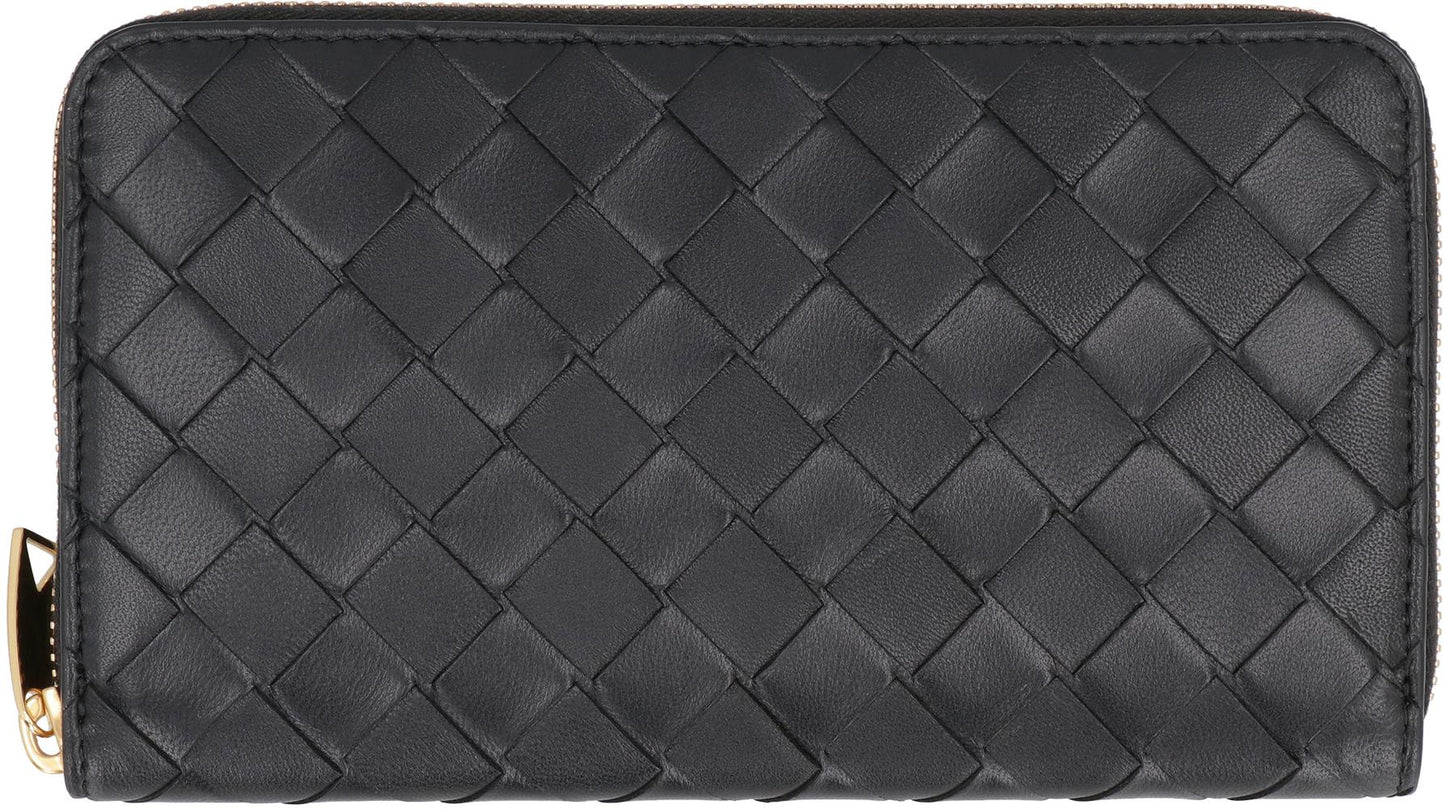 Bottega Veneta Leather Zip-Around Wallet