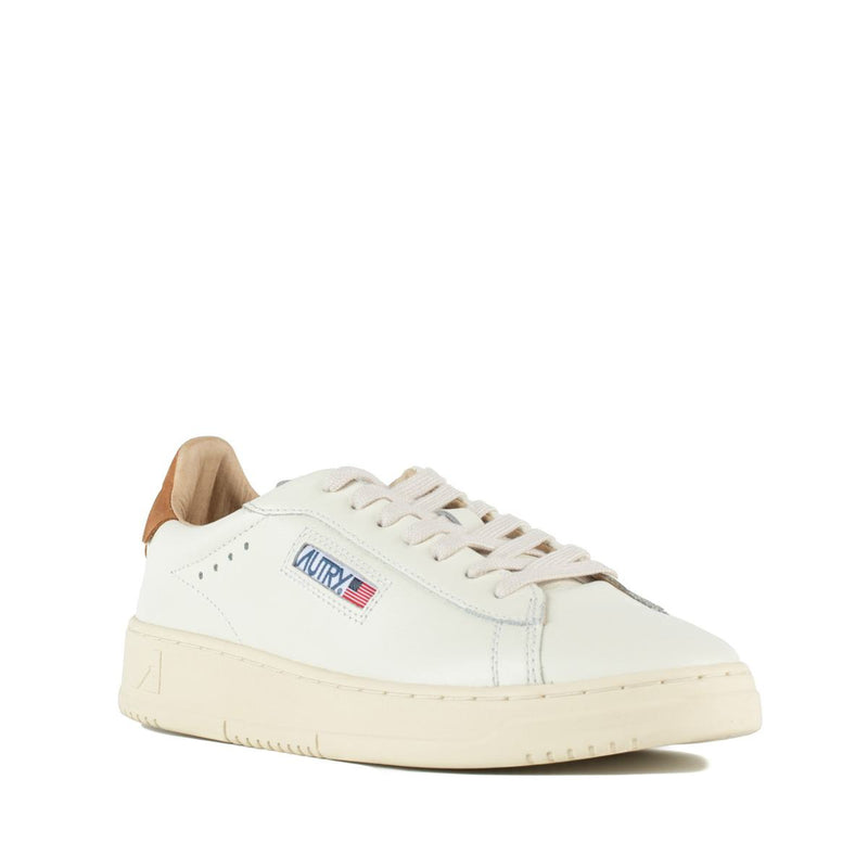 Autry Dallas Low Marshmallow Leather And Brown Sugar Sneakers