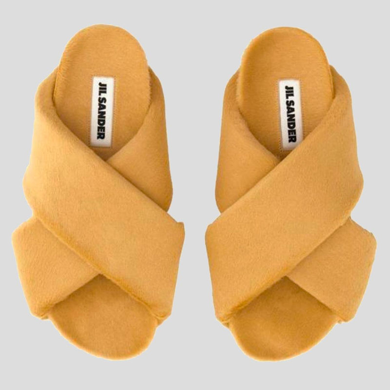 Jil Sander Brown Leather Flats