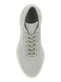 'Aerobic Low' Grey Low Top Sneakers With Logo Patch On The Rear In Leather Man