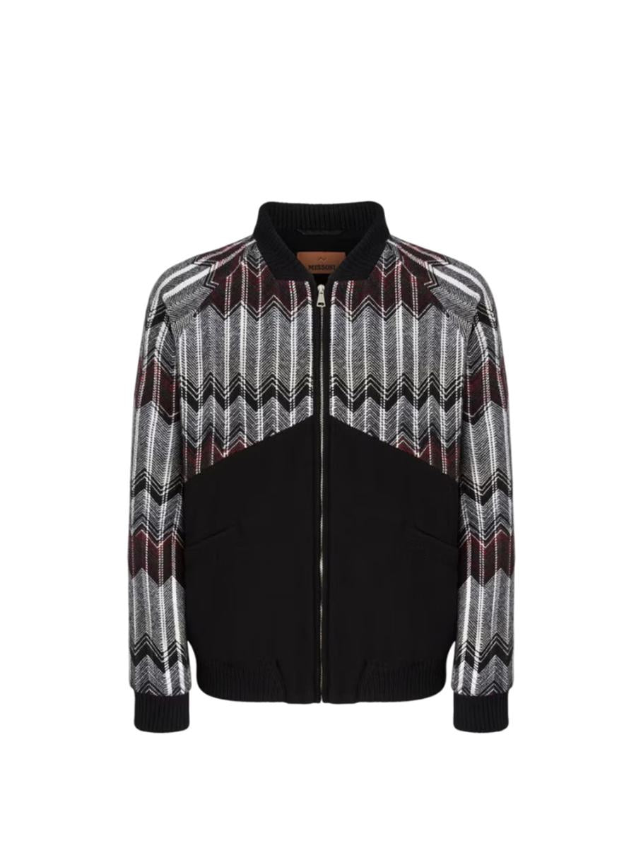 Missoni Wool-Blend Bomber Jacket With Zigzag Insert