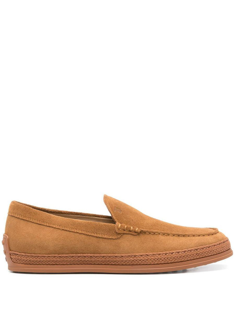 Tod'S Cord Weaving Slip-On Suede Loafers Shoes