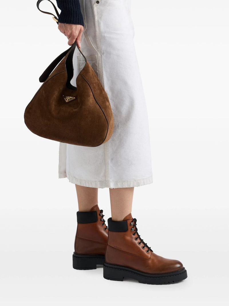 Prada Leather And Re-Nylon Booties