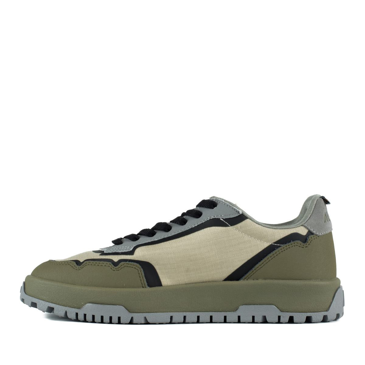 Autry Wildpace Low Nylon Ripstop And Leather Castle Wall And Titanium Sneakers