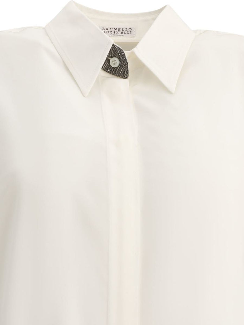 Brunello Cucinelli Crepe De Chine Shirt With Precious Buttonhole