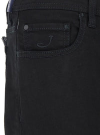 'Bard' Black Jeans With Belt Loops And Logo Patch On The Rear In Denim Man