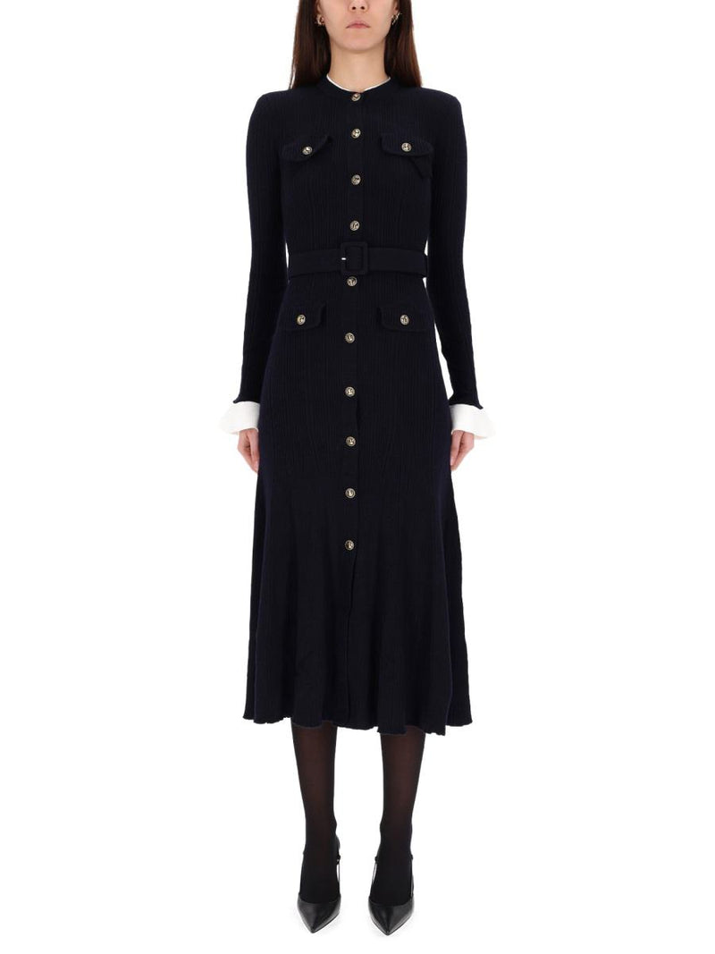 Self-Portrait Midi Dress With Belt