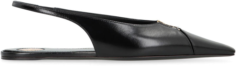Saint Laurent Babylone Pointy-Toe Slingback Ballet Flats