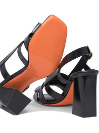 Santoni Leather Heeled Sandals