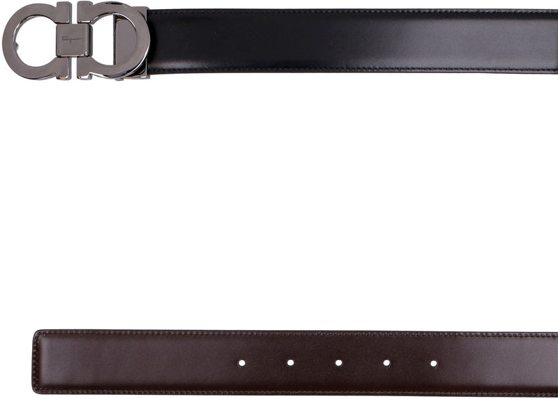 Salvatore Ferragamo Gancini Reversible Leather Belt