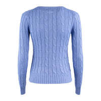 Ralph Lauren Cotton Cable-Knit Crew Neck Sweater New Blue Litchfield