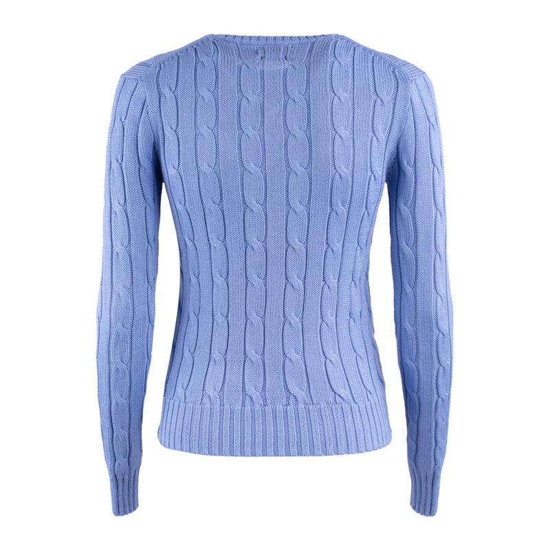 Ralph Lauren Cotton Cable-Knit Crew Neck Sweater New Blue Litchfield