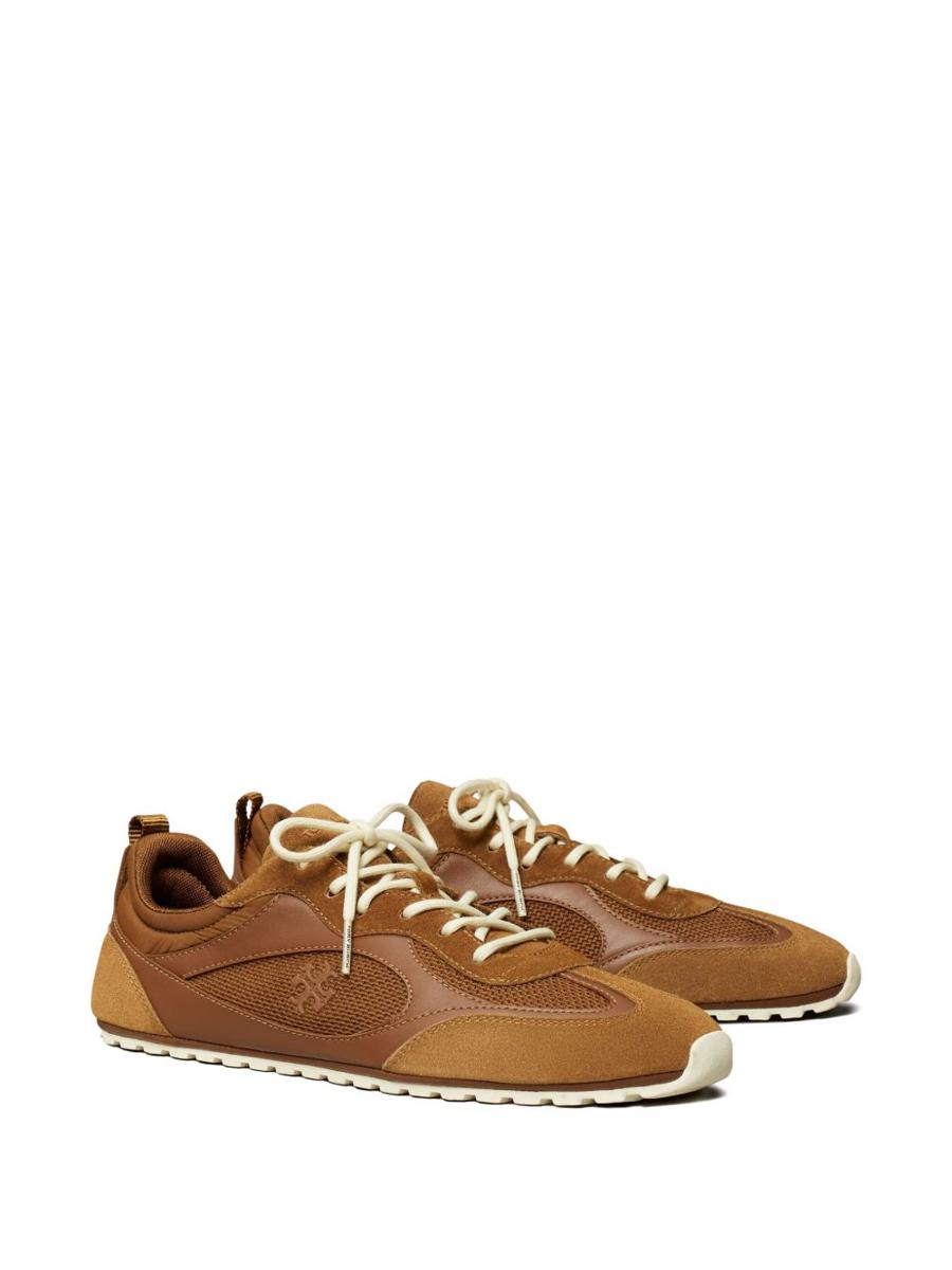 Tory Burch Brown Suede Leather Sneakers
