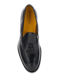 Black Slip-On Loafers With Tassel Detail In Smooth Leather Man