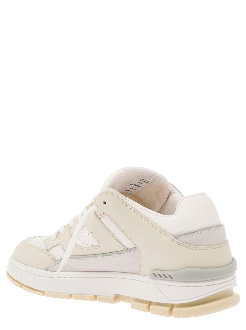 'Area Lo' Beige Sneakers With Embossed Logo In Leather Blend Man