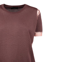 Roberto Collina Brown Cotton Blend Devoré Pullover