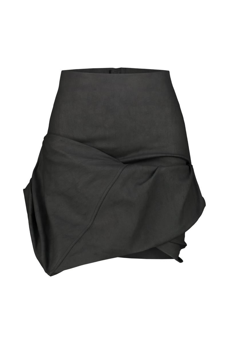 Rick Owens Draped Miniskirt In Denim Clothing