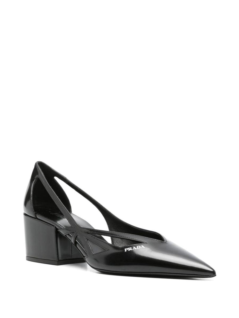 Prada Leather Cut-Out Pumps