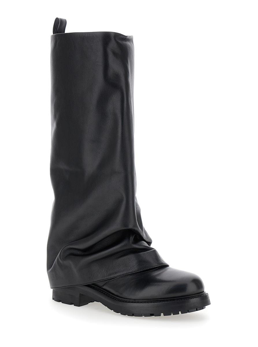 'Ranger' Black Leather Boots Woman