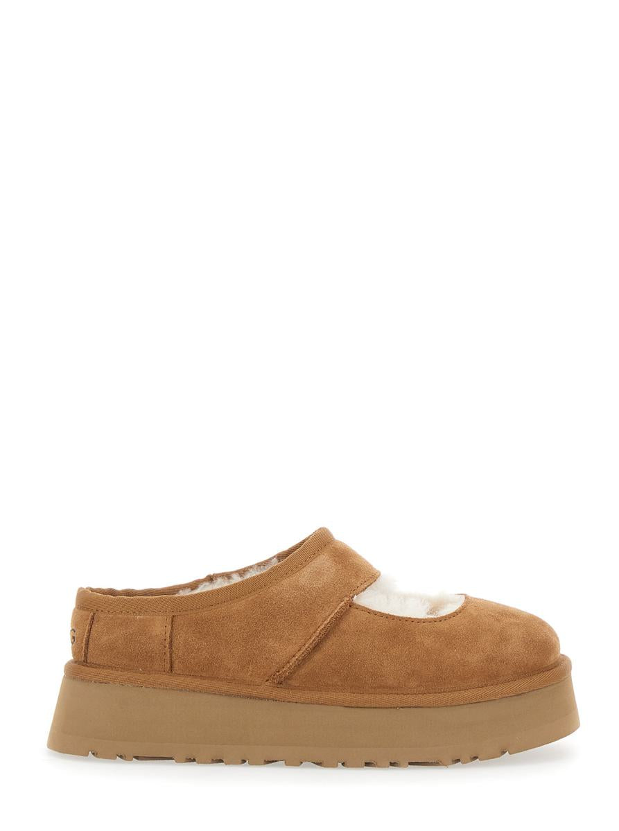 'Bea Mary Jane' Brown Mules With Cut-Out Detail In Suede Woman