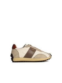 Tod'S 'T Vintage' Beige Leather Blend Sneakers