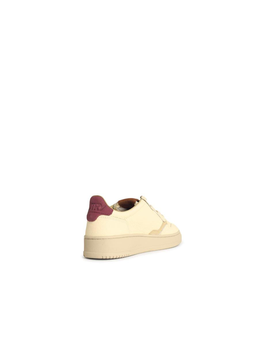 Autry 'Medalist Low' Marshmallow And 'Burgundy' Leather Sneakers