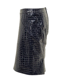 Tom Ford Crocodile Embossed Leather Skirt