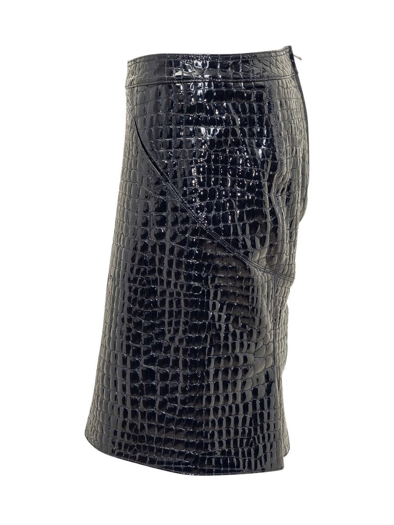Tom Ford Crocodile Embossed Leather Skirt