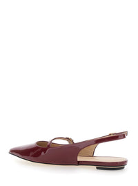 'Emilia' Bordeaux Slingback Sandals With Adjustable Strap Closure In Patent Leather Woman