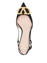 Valentino Garavani Vlogo Leather Slingback Pumps