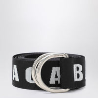 Balenciaga D-Ring Belt In And White Canvas