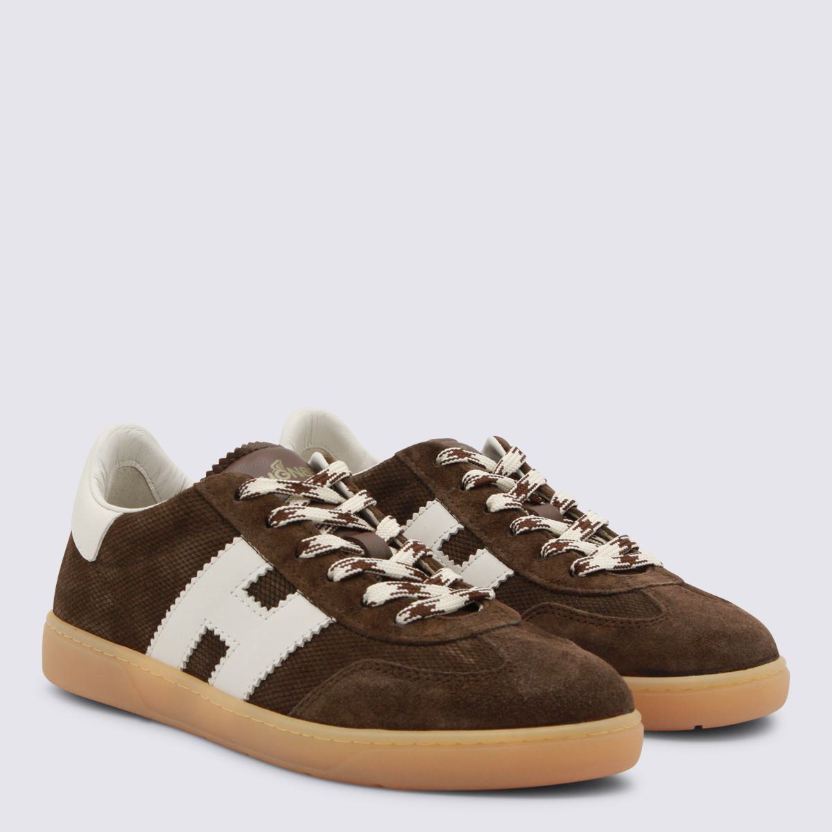 Hogan Brown Leather Sneakers