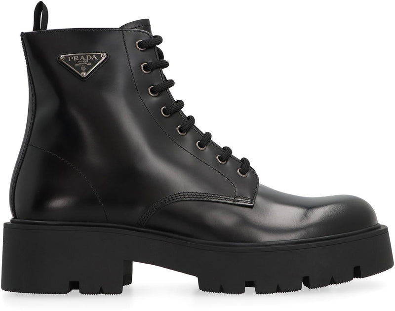 Prada Leather Lace-Up Boots